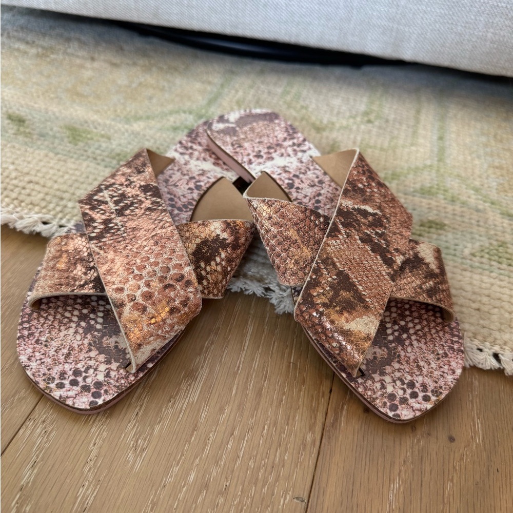 Seychelles Pink Snake Print Sandals